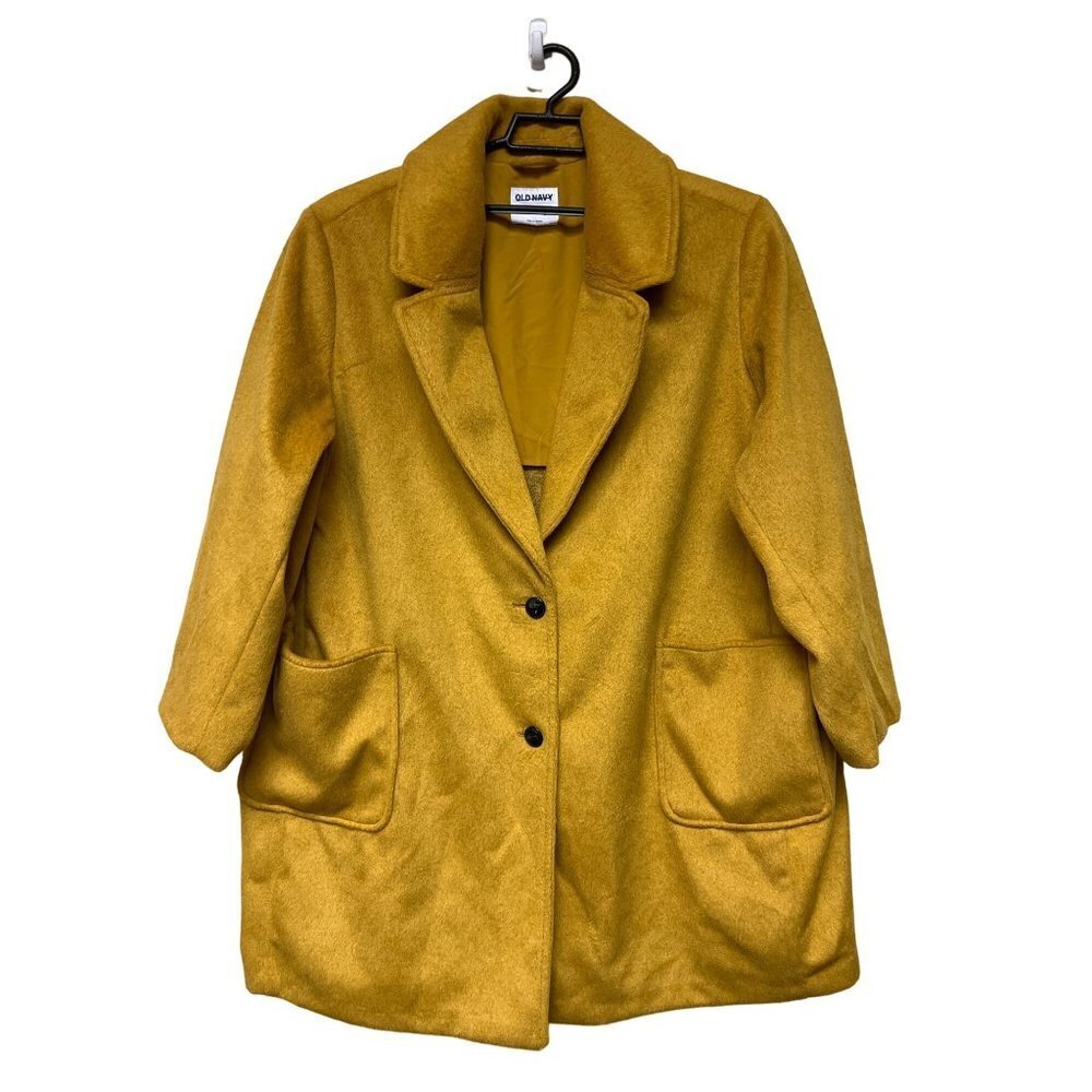 Old Navy Women's Mustard Yellow Wool-Blend Coat